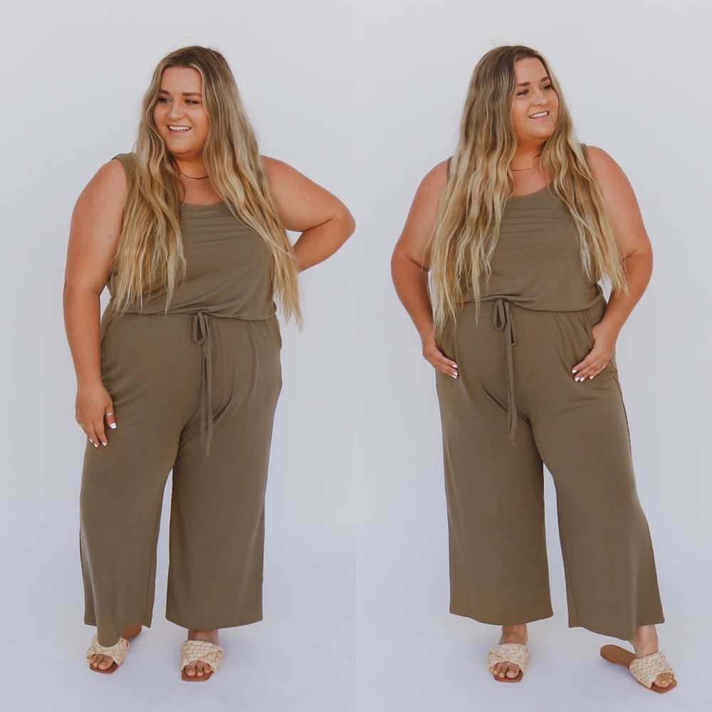 plus size olive jumpsuit